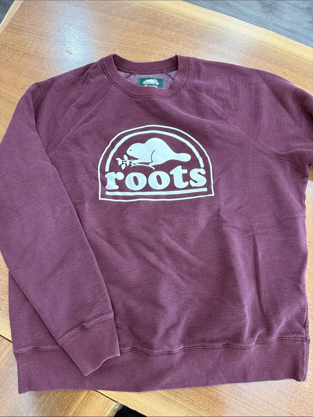 Roots Maroon Crewneck with Cream Logo